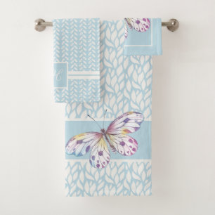Aquarelle Papillon bleu Motif serviette