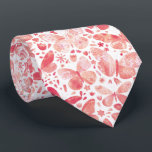 Aquarelle Papillon corail Cravate rose<br><div class="desc">Motif papillon corail rose et blanc aquarelle.</div>