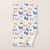 Aquarelle papillon Couleur Motif coloré Nom person (Serviette à main)