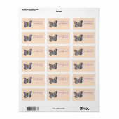 Aquarelle papillon Étiquettes d'expédition (Feuille entière)