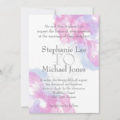 Aquarelle Papillon Faire-part de mariage framboise (Dos)