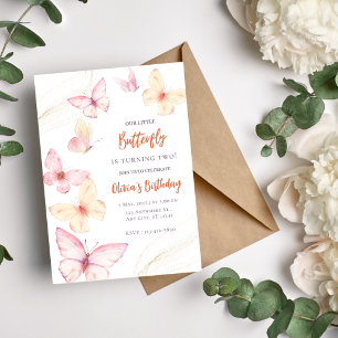 Aquarelle papillon Invitation d'anniversaire