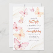 Aquarelle papillon Invitation d'anniversaire (Devant)