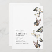 Aquarelle papillon Invitation de fête d'anniversai (Devant / Derrière)