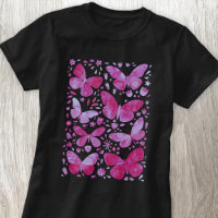 Aquarelle papillon Magenta Rose T-shirt