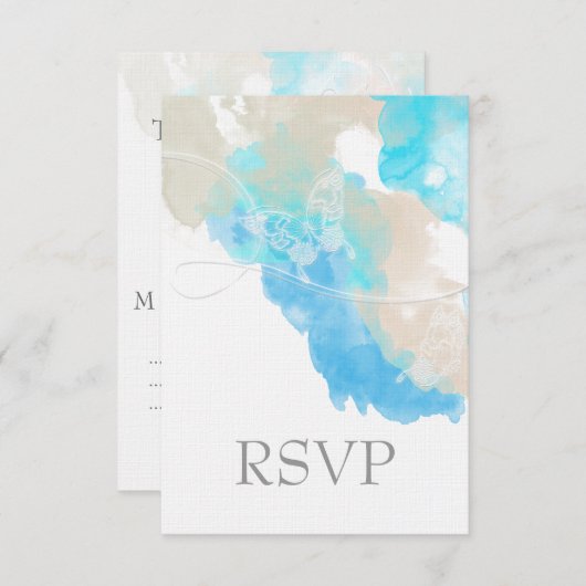 Aquarelle Papillon Ocean Shore RSVP (Devant / Derrière)