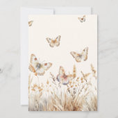 Aquarelle Papillons de Prairie Faire-Part de Date (Dos)