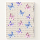 Aquarelle Papillons Monogramme Journal de Gratitud (Dos)