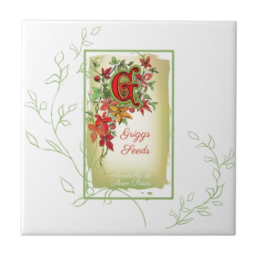 Aquarelle Paquet de graines Carreaux en céramique (Devant)