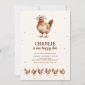 Aquarelle Parc de poulets Invitation Anniversaire (Devant)