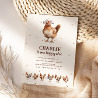 Aquarelle Parc de poulets Invitation Anniversaire
