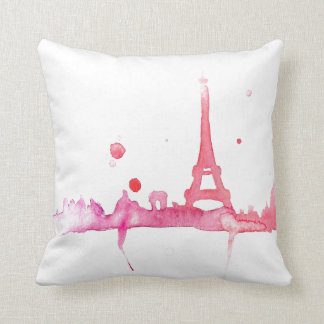 Aquarelle Paris Coussin Par Megaflora