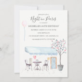 Aquarelle Paris Invitation anniversaire (Devant)