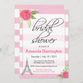 Aquarelle Paris Invitation de douche nuptiale - Ro (Devant / Derrière)