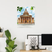 Aquarelle Paris Panthéon Esquisse Peinture Poster (Bureau à domicile)