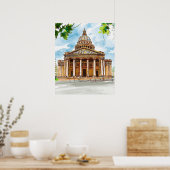 Aquarelle Paris Panthéon Esquisse Peinture Poster (Cuisine)