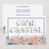 Aquarelle Parti pour le Littoral Faire-part de dém (Devant / Derrière)