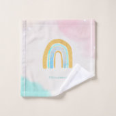 Aquarelle Parties scintillant or arc-en-ciel (Gant de toilette)