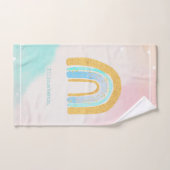 Aquarelle Parties scintillant or arc-en-ciel (Serviette à main)