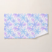 Aquarelle pastel Abstraite, fleurs violettes et ro (Serviette à main)