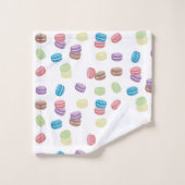 Aquarelle Pastel colorée Macarons français (Gant de toilette)