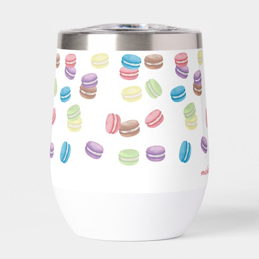 Aquarelle Pastel colorée Macarons français (Avant)