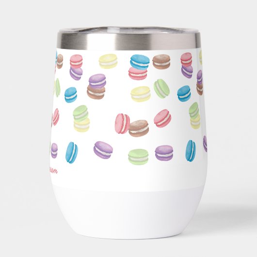 Aquarelle Pastel colorée Macarons français (Arrière)