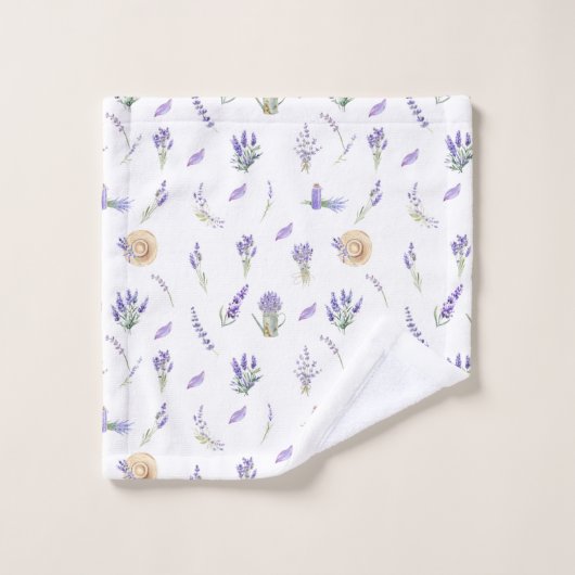 Aquarelle Pastel Lavender Fleurs (Gant de toilette)