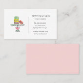 Aquarelle Pastel Macarons carte de visite (Devant / Derrière)