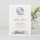 Aquarelle Pastel Moon Baby shower Invitation (Debout devant)