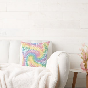 Aquarelle Pastel Rainbow Tie Dye Jeu Oreiller