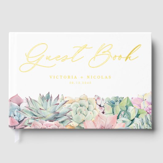 Aquarelle Pastel Succulents Mariage (Recto)