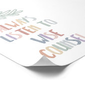 Aquarelle pastel toujours écouter poster sage (Coin)