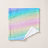 Aquarelle Pastel Unicorn Arc-en-ciel #2 (Gant de toilette)