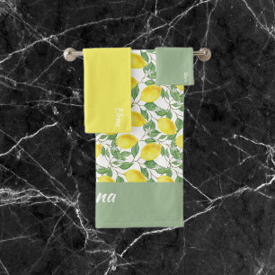 Aquarelle pastel vert jaune citron nom du motif
