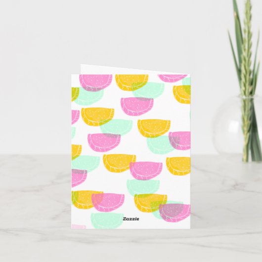 Aquarelle pastèque rose vert jaune Motif (Dos)