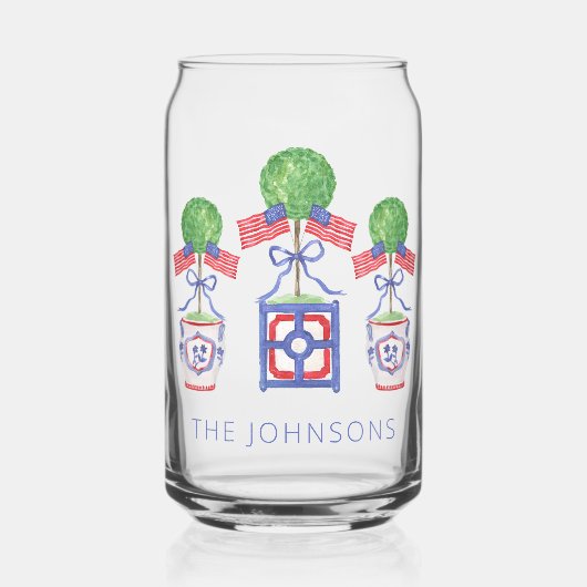 Aquarelle Patriotique American Flag Topiary Cadeau (Recto)