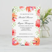 Aquarelle Pavot Fleur Douche nuptiale Invitation (Debout devant)