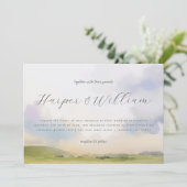 Aquarelle paysage faire-part de mariage horizontal (Debout devant)