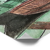 Aquarelle paysage, Vietnam, Tam Coc Poster Flye (Coin)