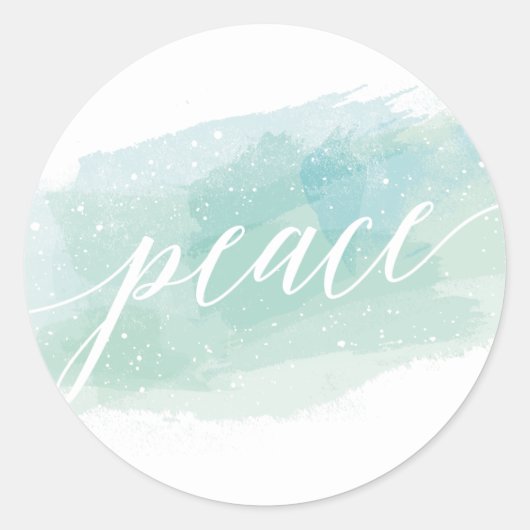 Aquarelle Peace Holiday Classic Round Sticker (Devant)