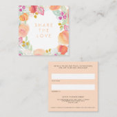 Aquarelle Peaches Cadre Floral Carte de référence (Devant / Derrière)