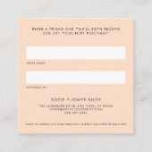 Aquarelle Peaches Cadre Floral Carte de référence (Dos)