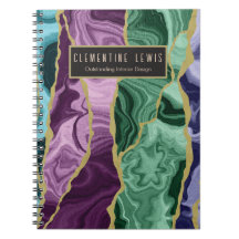 Aquarelle Peacock Agate V1 Carnet personnalisable