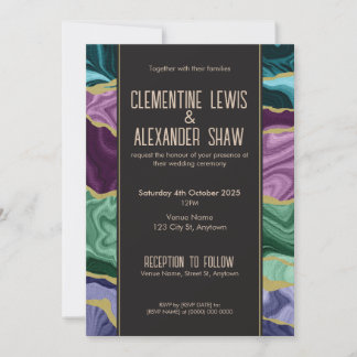 Aquarelle Peacock Agate (v1) Invitation