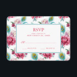 Aquarelle Peacock & Flore rouge - Mariage RSVP<br><div class="desc">Cette belle motif d'aquarelle présente plumes de paon et fleurs roses | © et ® Bigstock® - Tous droits réservés.</div>