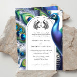 Aquarelle Peacock Formal Wedding Invitations<br><div class="desc">Découvrez le charme de notre faire-part de mariage formelle, ornée d'une aquarelle représentant un paon, rendue dans des teintes époustouflantes de violet, vert et bleu. Cette invitation exhale une élégance de conte de fées, avec vos initiales monogrammées et détails personnalisés, élégamment encadrés par un motif d'arc. A l'envers, on découvre...</div>
