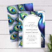 Aquarelle Peacock Invitations de mariage