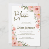 Aquarelle Pêche Baby shower Floral Invitation (Devant)