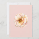 Aquarelle Pêche Baby shower Floral Invitation (Dos)